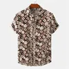 Camicie casual da uomo Uomo hawaiano per uomo Fiori vintage Camicia a maniche corte con bottoni Camisa Hawaiana Hombre Camicetta floreale Abbigliamento