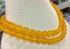 Chains Natural 8mm Brazilian Yellow Topaz Gemstone Round Beads Necklace 32''