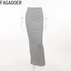 Jupes FAGADOER Noir Blanc Mode Streetwear Femmes Stripe Imprimer Taille haute Skinny Casual Femme Droite Slim Bottoms