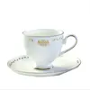 Kaffekrukor keramisk kopp present eftermiddag te set europeisk klassisk guld kant ben porslinplatta