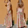 Sukienki robocze Kobiety jedwabna satynowa spódnica zestaw moda dekoracja dekoracja top i młode damskie ubrania