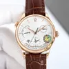 Master 1428421 AAAAA 5A Qualität 1:1 SuperClone 39 mm Herrenuhren automatisches mechanisches Uhrwerk Saphirglas Lederband mit Geschenkbox Jason007 Uhr 02