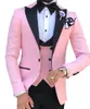 Ternos masculinos feitos sob medida, slim fit, smoking, casamento, terno masculino (jaqueta, calça, colete, gravata, laço), 3 peças para homens
