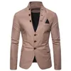 Men's Suits & Blazers Men Sl-im Fits Social Blazer Spring Autumn Fashion Solid Wedding Dress Jacket Casual Business Male Suit229S