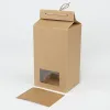 Tea Packaging Box Gift Wrap Cardboard Kraft Paper Bag Folded Food Nut Food Storage Standing Up Packing Fashion