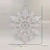 Ciondolo a forma di fiocco di neve bianco lucido da 1 pezzo con luce LED - Perfetto per Natale, compleanni e decorazioni per la casa