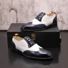 Fashion Spring Dress Leather Shadow Patent Groom Wedding Men Italian Style Oxford Shoes 450