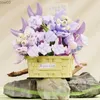 Blocks Potted Flower Basket Building Blocks Creative Bonsai Plant Bouquet Model Assemble Bricks Desktop Decoration Children's Toys Gift R231020