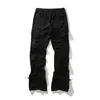 Pantaloni da uomo Harajuku increspato elastico in vita pantaloni casual uomo e donna pantaloni cargo con coulisse alla caviglia pieghettati pantaloni larghi da strada 231019