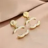 Vintage Stud örhängen Luxury Letter Designer Earring Letters Jewelry Women 18k Plated Diamond Valentine Wedding Presents