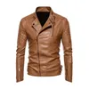 Lederjacke Herren Herbst Winter Vintage Motorrad Revers wasserdichte Stufenjacken für Herren