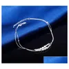 Anklets Sterling Sliver Bracelet for Women Foot Jewelry Inlaid Zircon Ankle Bracelets on A Leg Personality Gifts Drop Delivery Dhgne