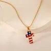 Hänge halsband amerikanska halsband män kvinnor och randig nackkedja USA självständighetsdag party smycken tillbehör