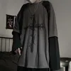 Gotik Goth Style Üstler Punk Uzun Kollu Ment-Shirt Japon Sokak Giyseni Moda Kore Büyük Boy Y2K Tops 210721335o
