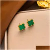 Stud 18K Gold Plated Luxury Designer Stud Earring 4/Four Leaf Clover Jewelry Fashion Charm Women Studs Wedding Gift High Quality Drop Dh1Zg