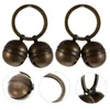 Hundhalsar 2 Set Pet Bell Vintage Accessories Diy Training Keychain Copper Loud Collar