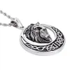 New Casting Silver Amazing Quality Men's 316L Stainless Steel Lion Head Pendant Circle With 4mm 22 ed Rope Chain N296c