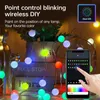 Julekorationer 5M10M LED Boll String Lights Garland Fairy Smart App Control RGB Colorful Room Decoration Holiday Lighting 231019