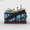 Blöcke Sank Schiff Modell In Halbe Brechen MOC Bausteine Ziegel Boot Kit Construcrion Sets Geschenk Erwachsene Kinder Display Montieren R231020