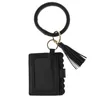 Bangle Fashion Armband Keychain Card Bag For Women Zebra Cow Pattern Pu Leather Tassel Wallet WISTLET Purse Nyckelhållare Pouch268e