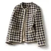 Damesjassen Elegant Weave Plaid Dames Tweed Blazer Herfst Winterjas Zak Kantoor Dames Pak Jassen Lange mouw Mujer Kleding