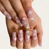 Kunstnagels Holiday On Coffin Long Ballet Nude Color Cloud Nail Patch 24 stuks Geschikt voor het persen van polyvormen