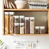 Storage Bottles Sealed Food Box Cereal Candy Dried Jars Kitchen Square Transparent Tank Snack Dry Goods Jar Durable