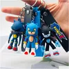 New Supersonic Sonic Pvc Keychain Cartoon Couple Bag Pendant Student Gift Dhs7Q