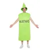 Eraspooky Funny Ketchup Mustard for Adult Halloween Couple Costume Carnival Food Party Cosplay Outfits 2 Piece Setcosplay