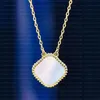 High quality 15mm Classic 4/Four Leaf Clover Necklaces Pendants Mother-of-Pearl Stainless Steel Plated 18K for Women&Girl Mother's Day Engagement Jewelry-Gift