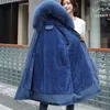 女性のトレンチコート冬の雪ジャケット6xl 2023女性パーカの服が厚く長いコートウールライナーフード付きファーカラーウォームウェアパッド付き