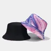 Berets 2023 Colorful Graffiti Double-Sided Wear Bucket Hat Female Travel Sun-Proof Sun-Shade Beach Male