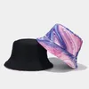 Bérets 2023 Graffiti coloré Double face Wear Bucket Hat Femme Voyage Sun-Proof Sun-Shade Beach Mâle