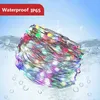 Autres fournitures de fête d'événement 10M 100 LED String Light Fil de cuivre Xmas Fairy Lights WS2812B RGB Couleur Point Control Garden Holiday 231019