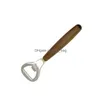 Party Favor Stainless Steel Bottle Opener With Beech Wood Handle Retro Wine Openers Home Kitchen Tools Gadgets Wedding Home Garden Fes Dhkxu