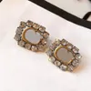 Have stamps fashion square full diamond earrings aretes orecchini brand designer earrings ladies wedding party couples gift jewelr232U