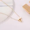 Chokers Fashion Tiny Heart Dainty Initial Necklace Gold Color Letter Name Choker For Women Pendant Jewelry Gift 231020