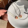 Collane con ciondolo Tulipano rosa Amore Collana con pendenti di perle Collana estiva da donna Catena clavicola Girocollo Gioielli donna alla moda 2023 Regali di festa