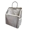 Storage Boxes 3 Pcs Wall Hanging Bag Organizer With Pockets Linen Cotton Pouch Basket Sticky Hooks