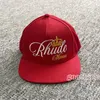 Rhude Ball Caps Truck Hat Mens and Womens Same Fashion Tide Brand Flat Brim Baseball Cap Embroidery Hats Autumn Winter