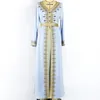 Roupas étnicas Diamantes Abaya Dubai Turquia Marroquino Kaftan Festa de Noite Longo Vestido Árabe Mulheres Muçulmanas Islâmicas Jalabiya Ramadan Eid Caftan