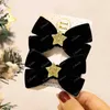 Hair Accessories Glitter XINGX Velvet Bow Children A Pair Of Hairclips Baby Barrettes Christmas Year Girl