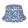 Berets Street Mediterrâneo Evil Eye Bucket Chapéu Homens Mulheres Esportes Azul Nazar Amuleto Padrão Boho Pesca Primavera Piquenique Headwear