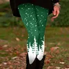 Leggings femininas 2023 impressão de natal cintura alta feliz anos festa calças compridas moda senhoras calças de natal