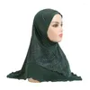 Abbigliamento etnico Cappellini Hijab Adulti o ragazze grandi Taglia media 70 60cm Pregate Sciarpa musulmana Foulard islamico Cappello Amira Pull On Headwrap