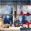 クリスマスの装飾カラー鉛鉛薄い雪の小さな列車村の家の輝く樹脂飾りF19b 211105ドロップデリバリーホームガーデンf dh4hx