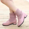 Stiefel Prinzessin Mädchen Schuhe für Kinder 10 bis 12 Jahre alte Kinder Socken High Heels Leder 2023 Komfort Winter Schwarz Warm