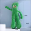 Nuovo giocattolo per cani imbottito in peluche Mtipet Gumby verde da 9 pollici, confezione da 1 Dhsvp