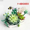 Blocs 1 ~ 8 boîtes Mini Sakura bonsaï arbre décor à la maison couleur vive enfants jouets plante modèle créatif Abs jouet éducatif R231020