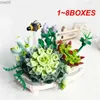 Block 1 ~ 8Boxes Mini Sakura Bonsai Tree Home Decor Vivid Color Children Toys Plant Model Creative ABS Education Toy R231020